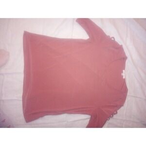 89th + Madison Rose Pink Blouse XL Polyester &‎ Spandex 3/4 Sleeve, Open Design